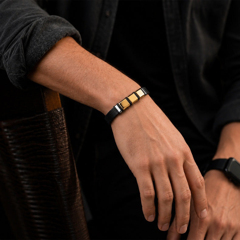Mens Stainless Steel Bracelet Everyday Genie By Planderful Unisex Versatile Modern Jewelry For Business Professionals