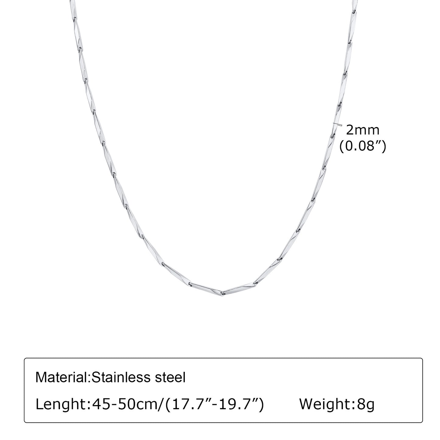 Ins Wind Necklace Women's Necklace Stainless Steel Melon Seed Chain