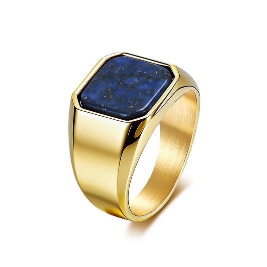 Unisex Titanium Steel Gemstone Ring By Planderful Everyday Genie For Fashion Forward Adults