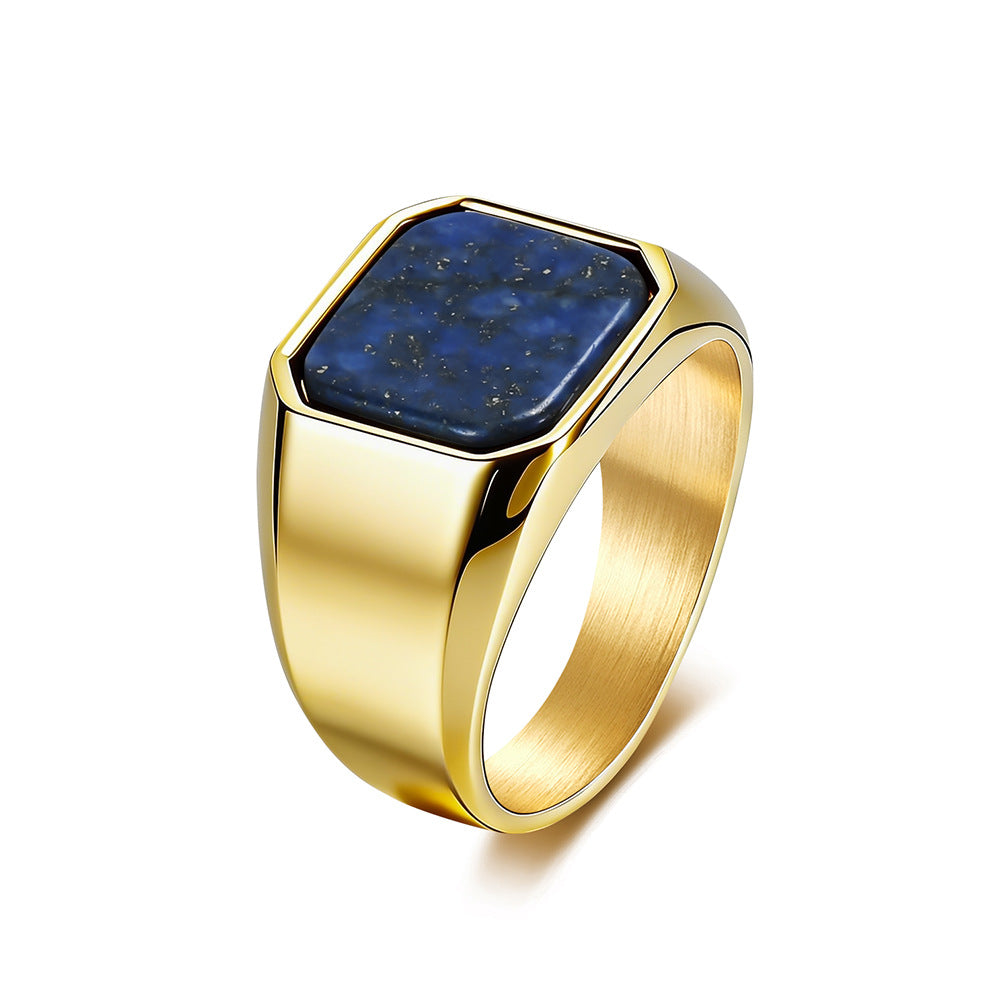 Gemstone Stainless Steel Ring for Men