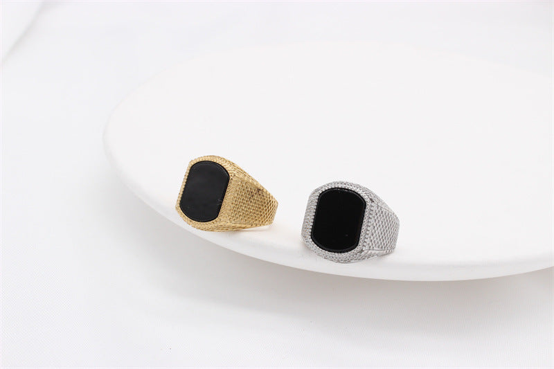 Titanium Steel Ring Unisex Protection Motif For Men And Women By Planderful Everyday Genie