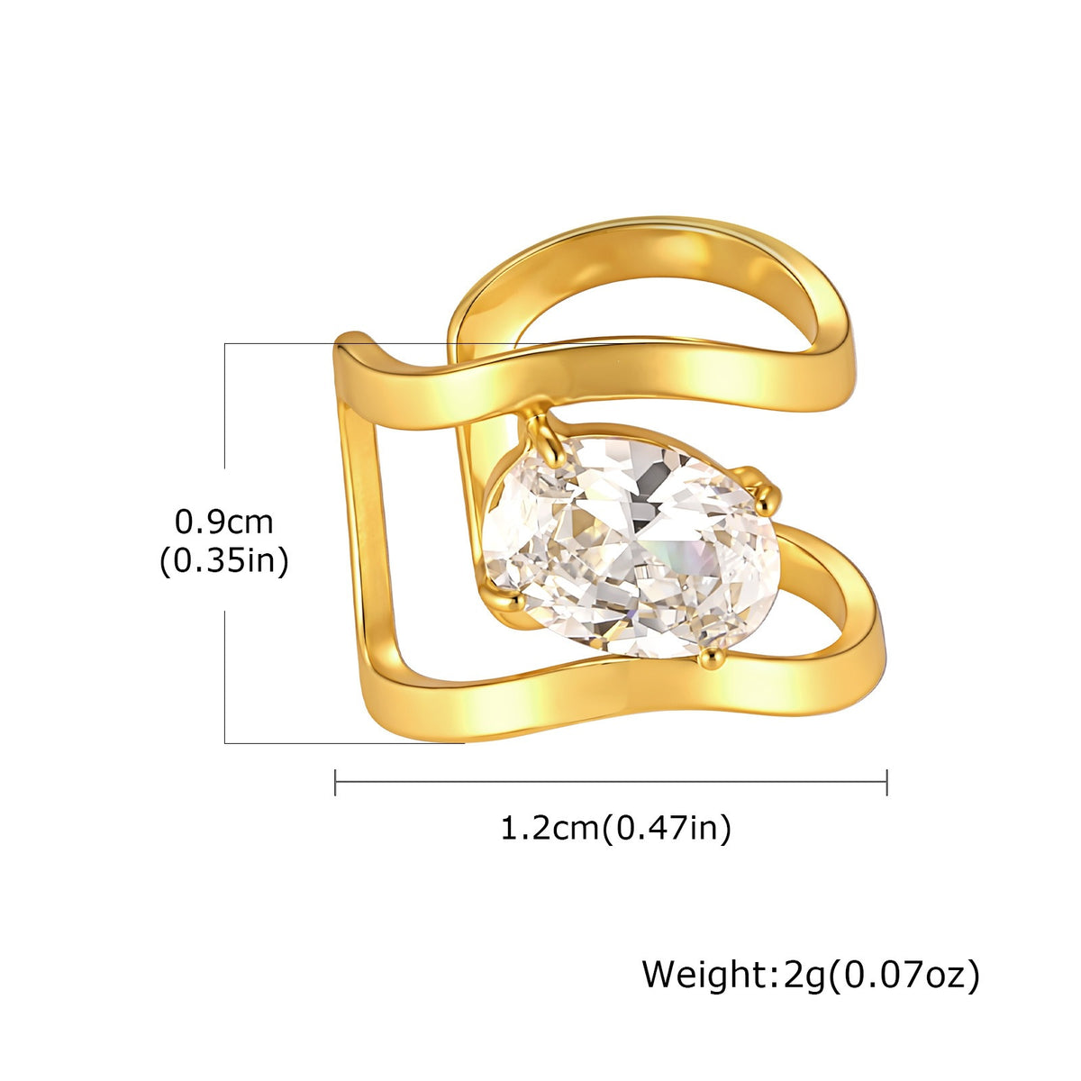 Stainless Steel Zircon Heart Earrings