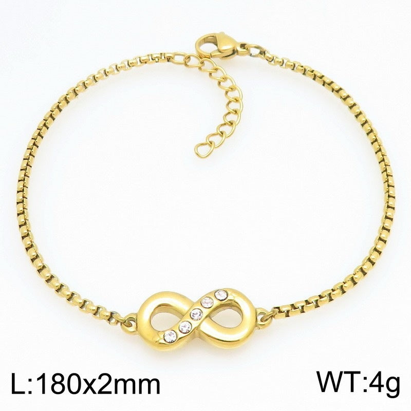 Minimalist Infinity Symbol Bracelet Unisex Commuter Design Sense 8 Characters Adjustable