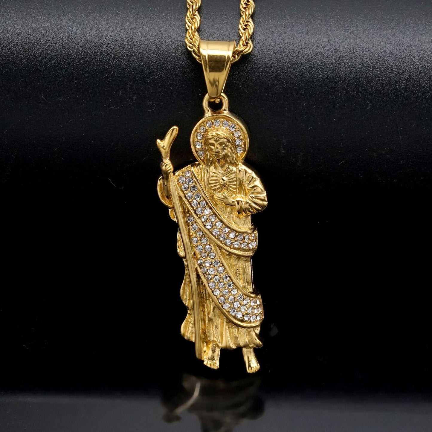 Steel Necklace – Vintage St Jude Pendant