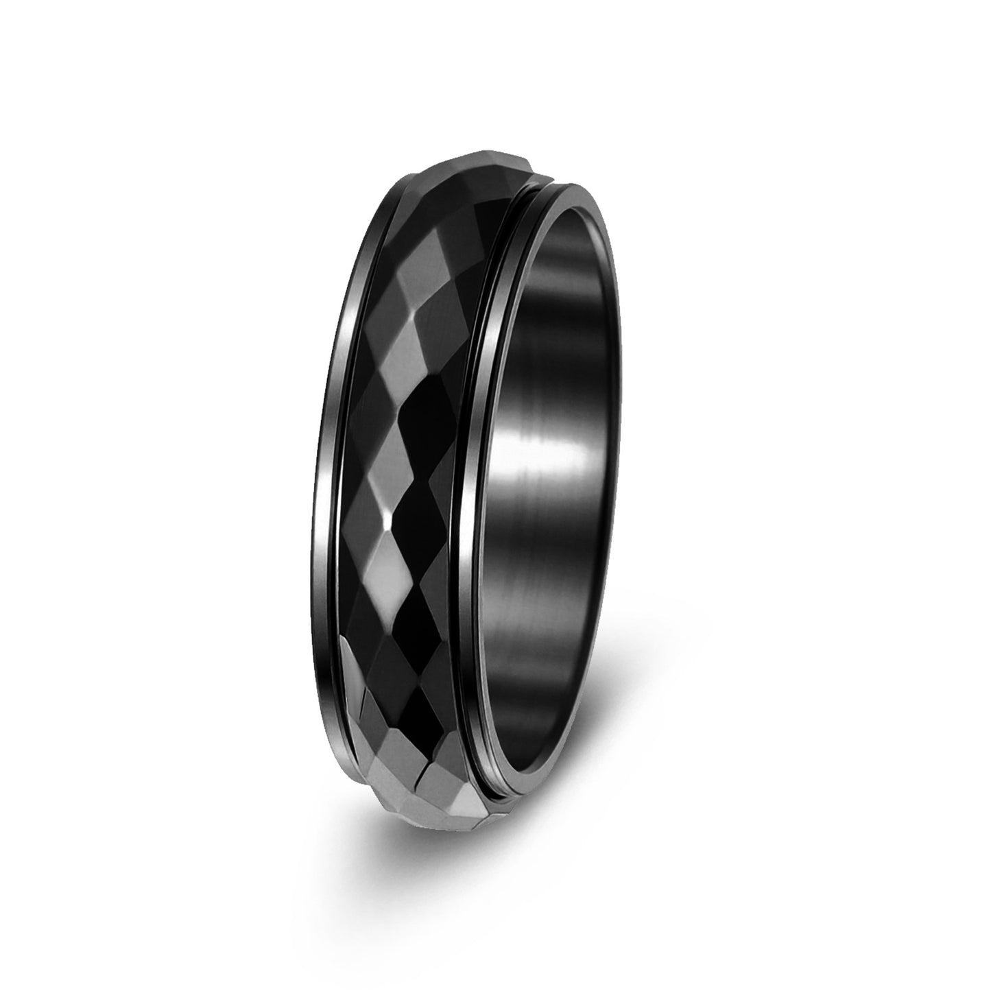 Planderful Everyday Genie Titanium Steel Ring Unisex Rotatable Decompression For Couples