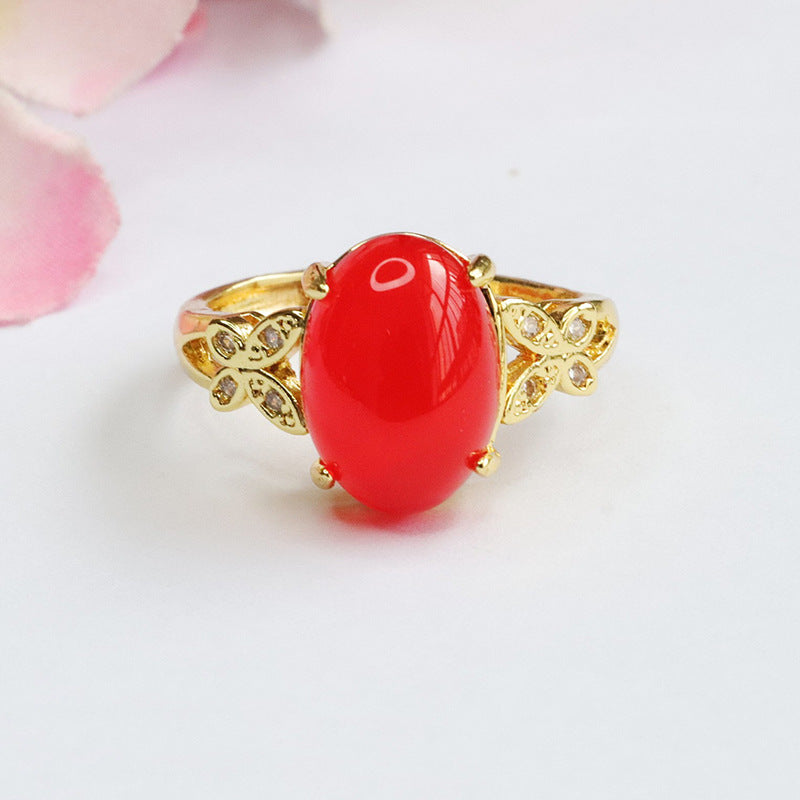 Royal Red Agate Sterling Silver Ring - Fortune's Favor Collection