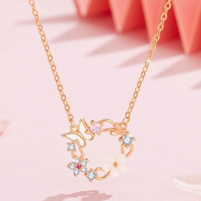 Planderful S925 Sterling Silver Butterfly Necklace For Women Lightweight Luxury Collarbone Chain Gift