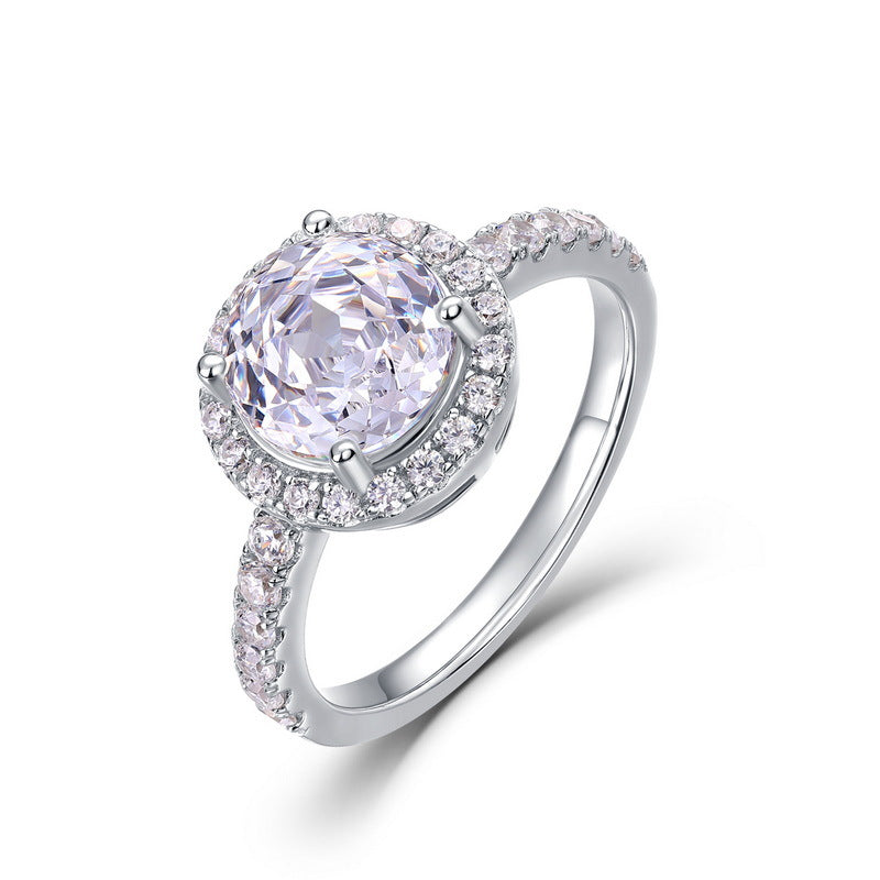 S925 Sterling Silver Zircon Rose Ring