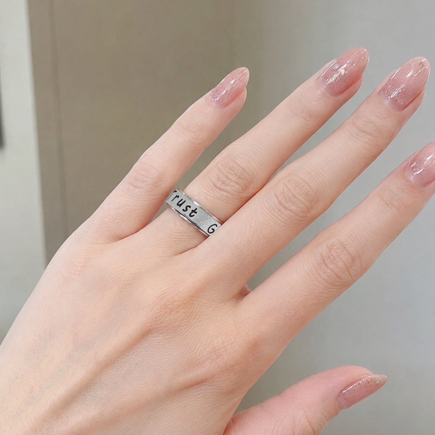 Rotatable Stainless Steel Ring Stress Relief Inspirational Jewelry For Unisex Couples Planderful Collection