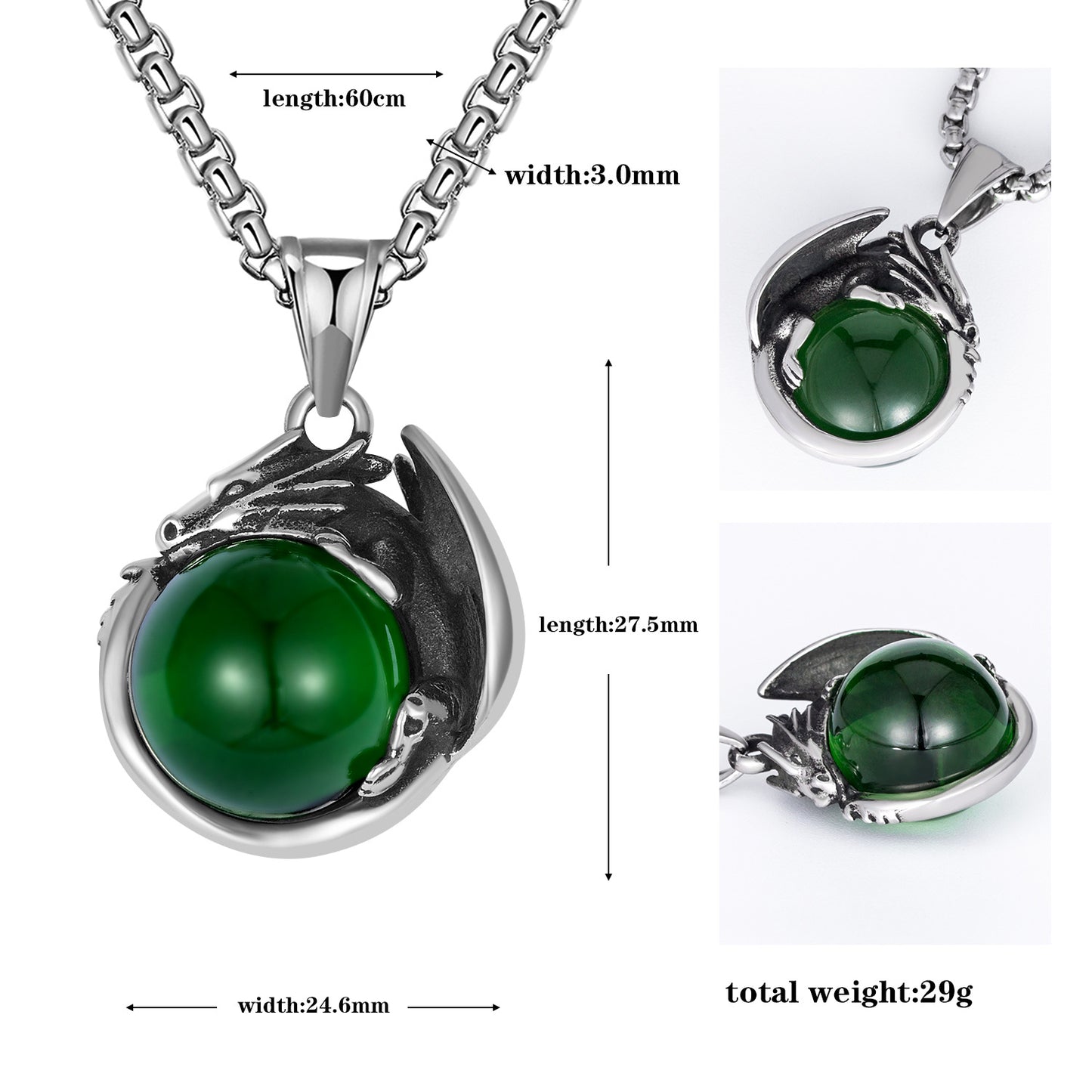 Steel Necklace – Luxury Dragon Pendant For Men