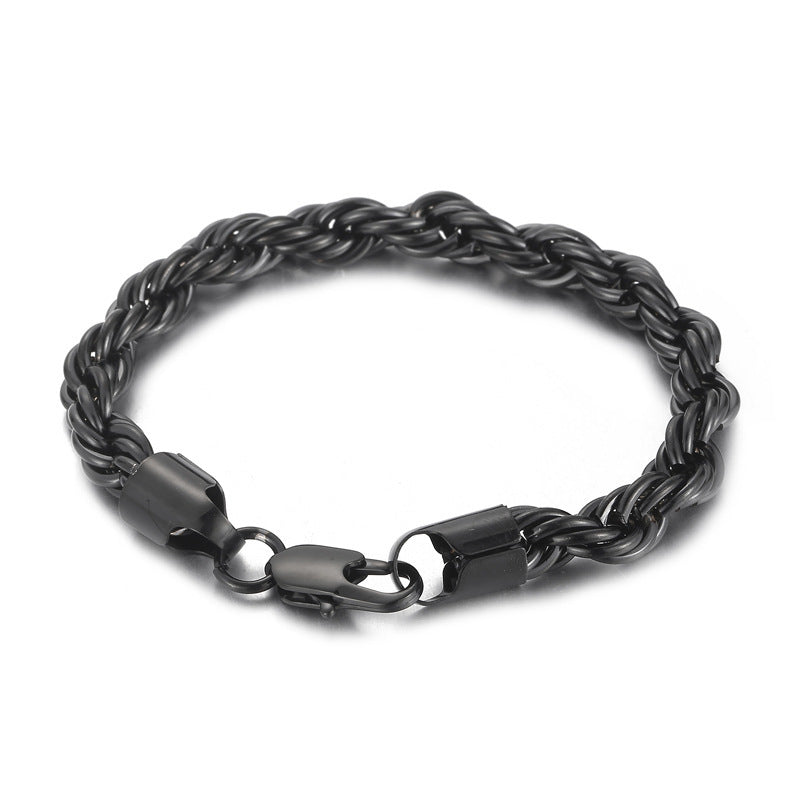 Titanium Steel – & Men's Buckle Twist Chain 4/6/8 Mm Twist Rope Chain Bracelet