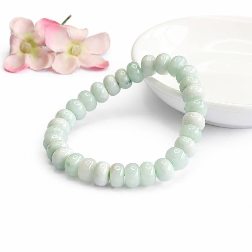 Jadeite Abacus Bead Beaded Bracelet
