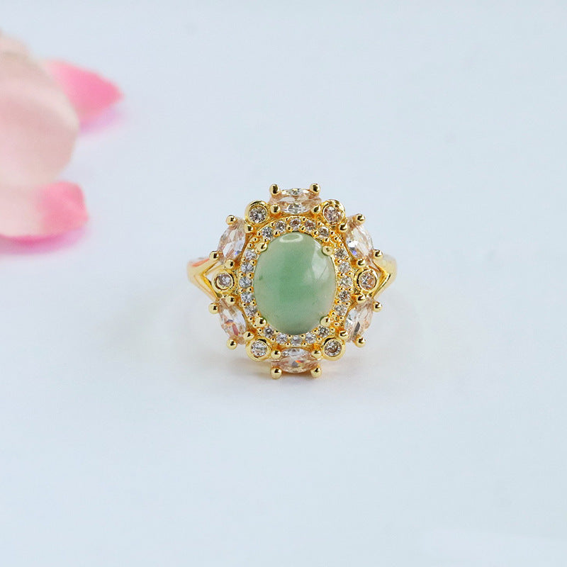 Blue-Water Jadeite Star Cluster Ring