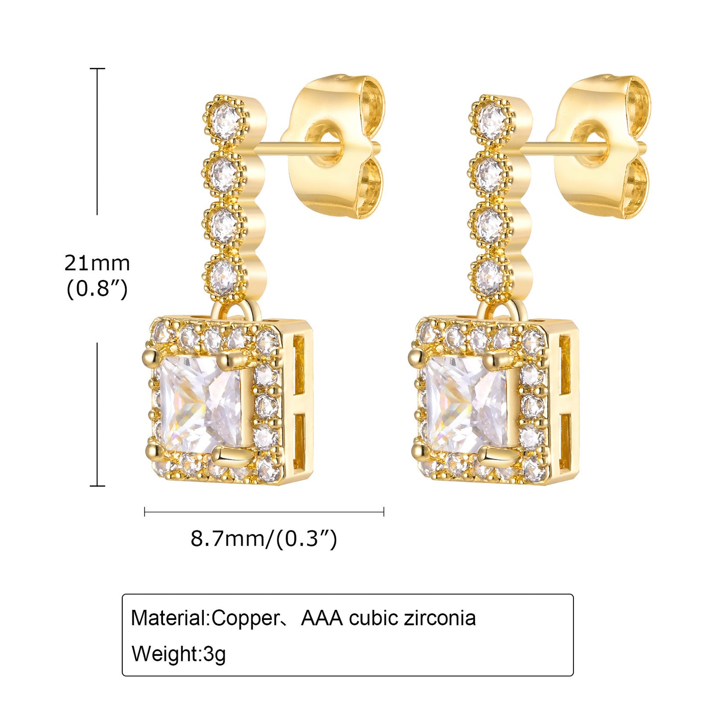 Earrings Zircon Earrings Gold Earrings Women's Fashion Jewelry Wholesale