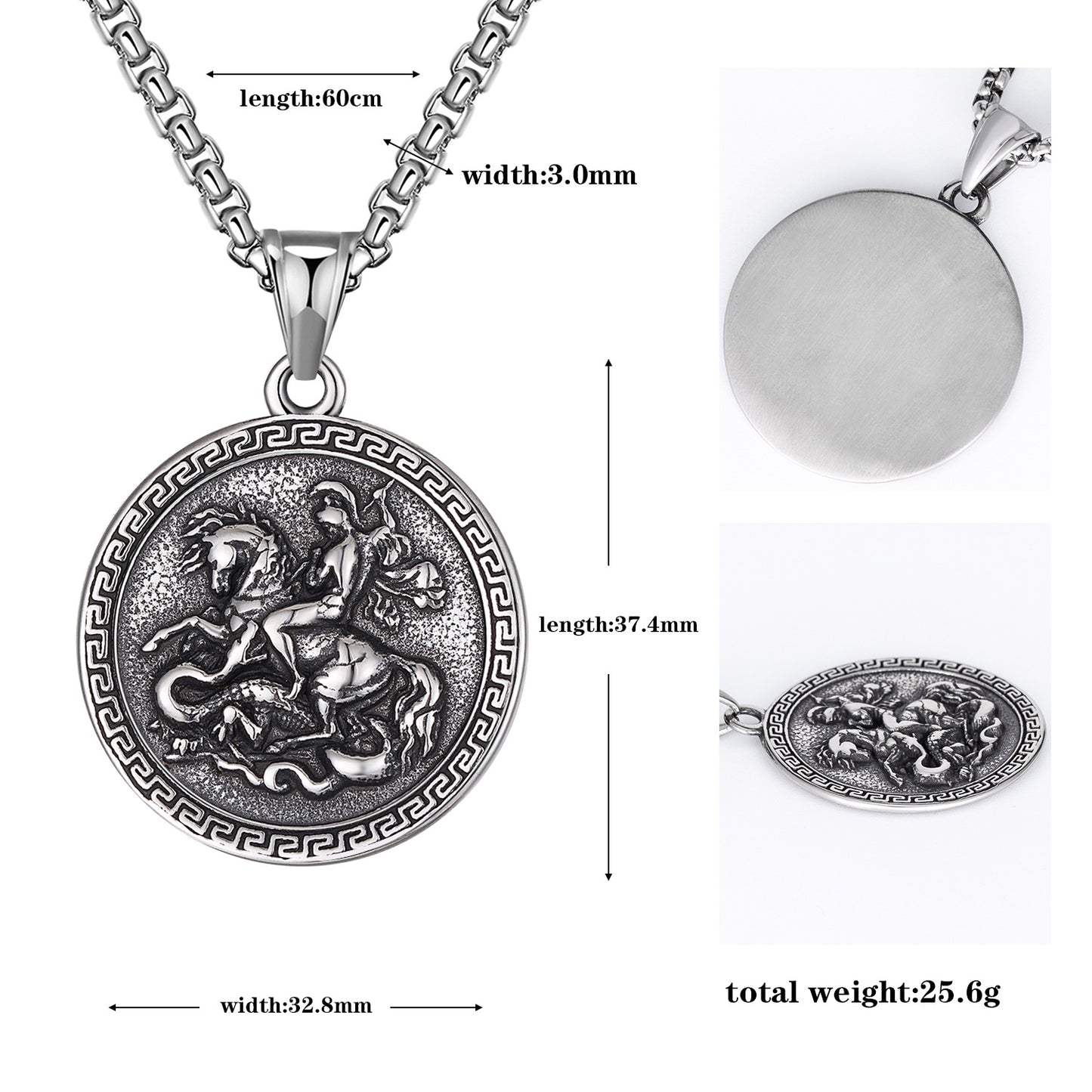 Steel Necklace - Statement Dragon Slayer Hip Hop Pendant for Men Punk INS Jewelry