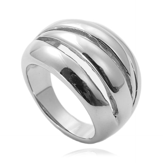 Titanium Steel Hollow Retro Ring for Men - Trendy Punk Style in European and American Design