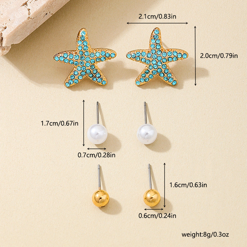 Planderful Vienna Verve Earrings – Ocean-Inspired Metal and Zircon Design