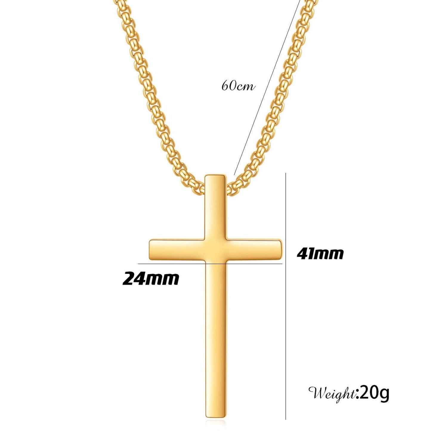 Planderful Everyday Genie Titanium Steel Cross Necklace For Men With Glossy Pendant And Hip Hop Style