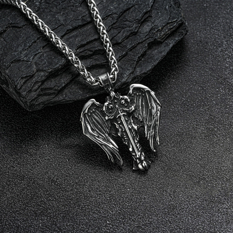 Odin Wings Pendant For Men Titanium Steel Necklace By Planderful Vintage Viking Hip Hop Jewelry Premium Statement