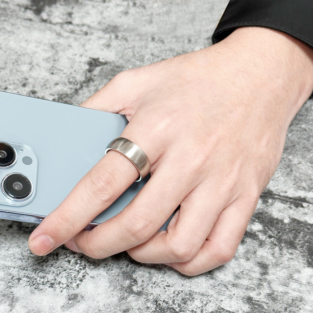 Cross-Border Amazon Simple Titanium Steel Matte Ring for Men