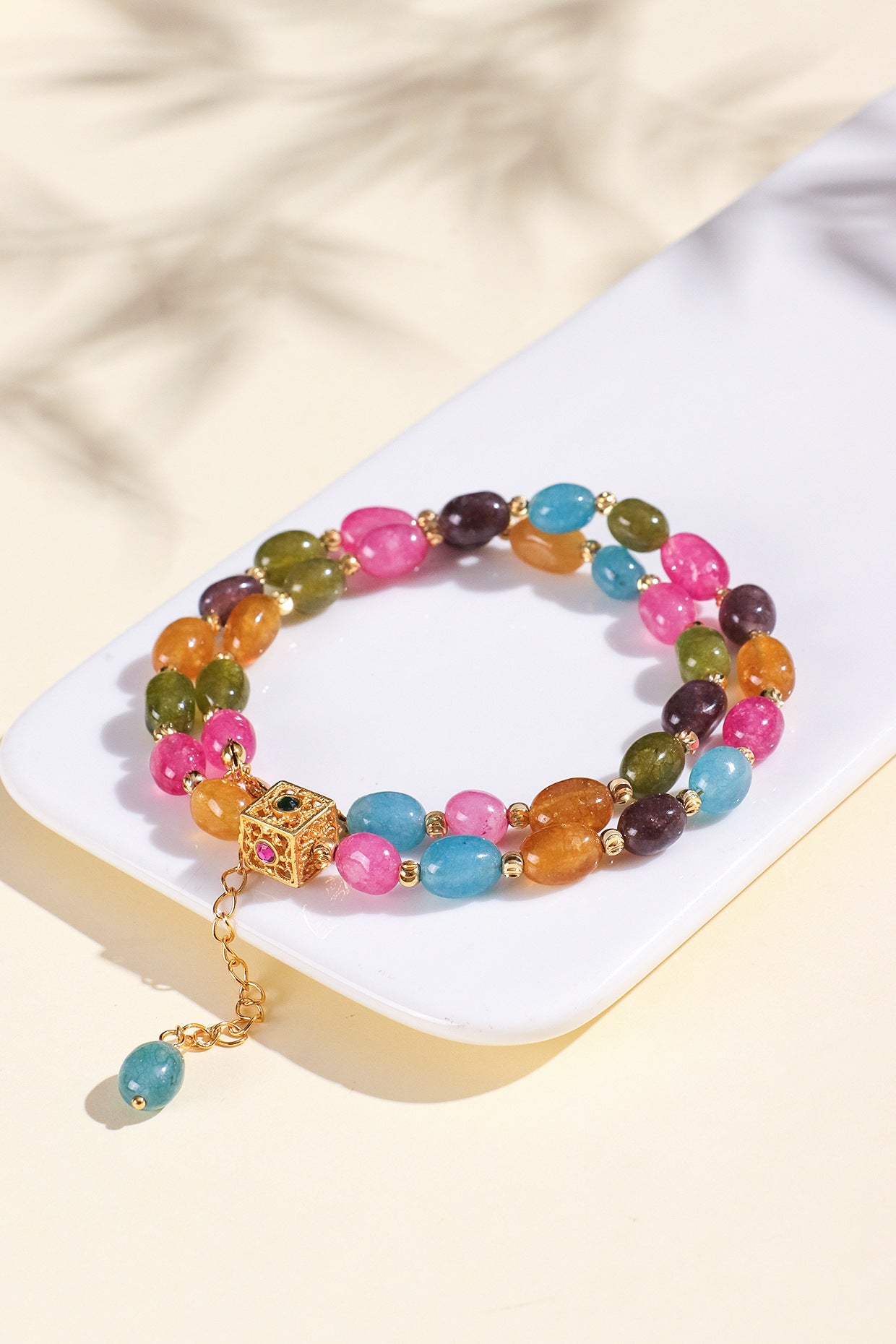 Planderful Fortune's Favor Bracelet – High-End Chalcedony and Tourmaline Design