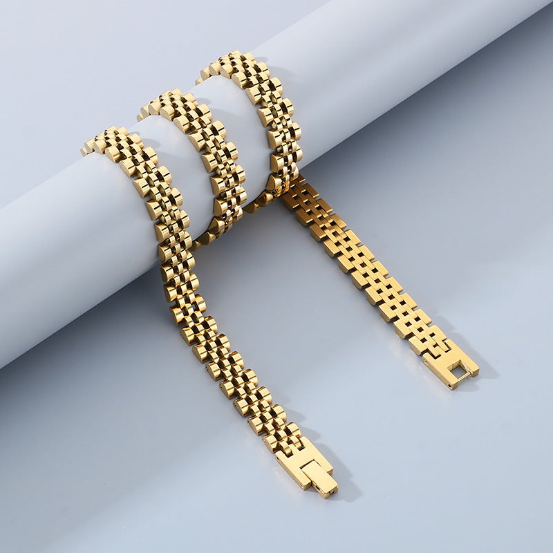 Planderful Glossy Hip Hop 10mm Five Row Chain For Men