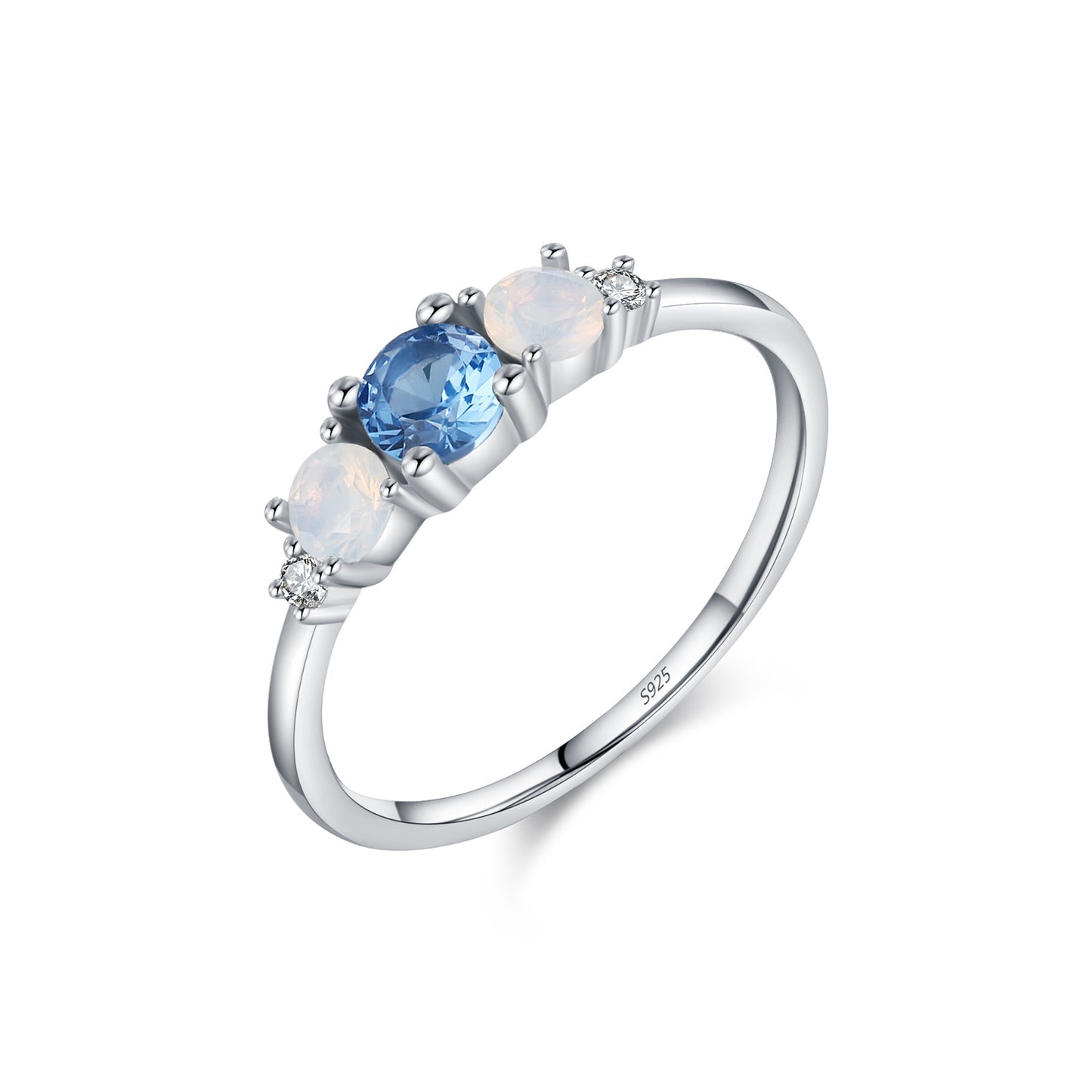 Planderful Gala Fireworks Ring – Elegant Geometric Design with Opal and Zircon