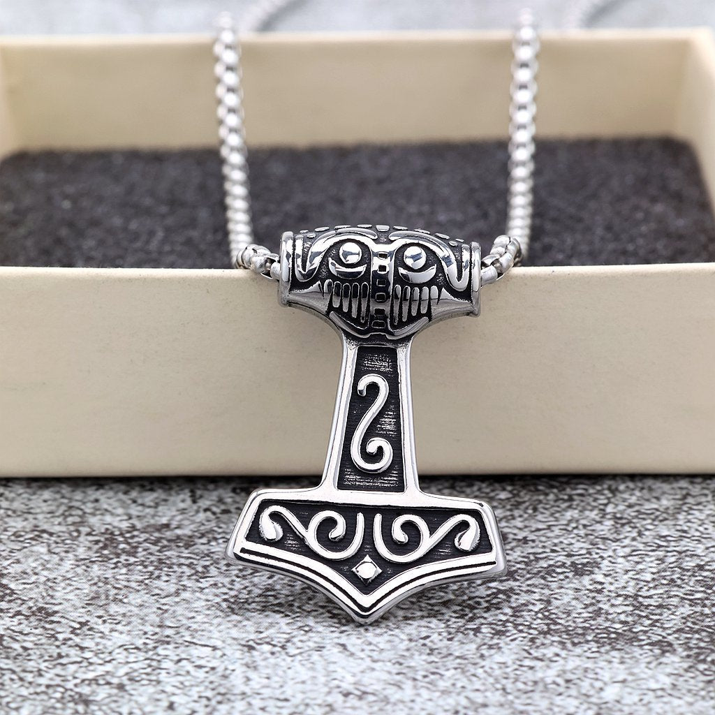 Viking Necklace For Men Nordic Stainless Steel Double Sided Pendant Planderful Norse Legacy
