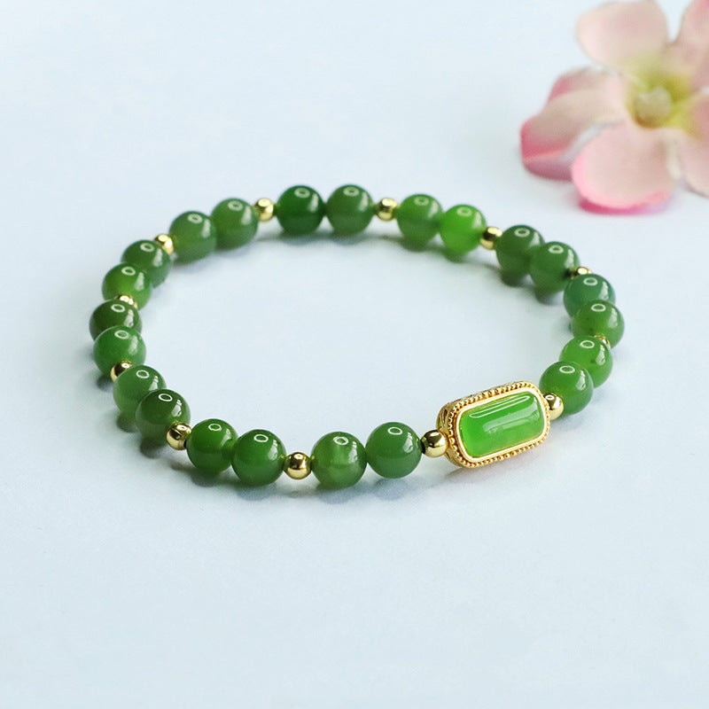 Hetian Jasper Gold-Tone Bracelet