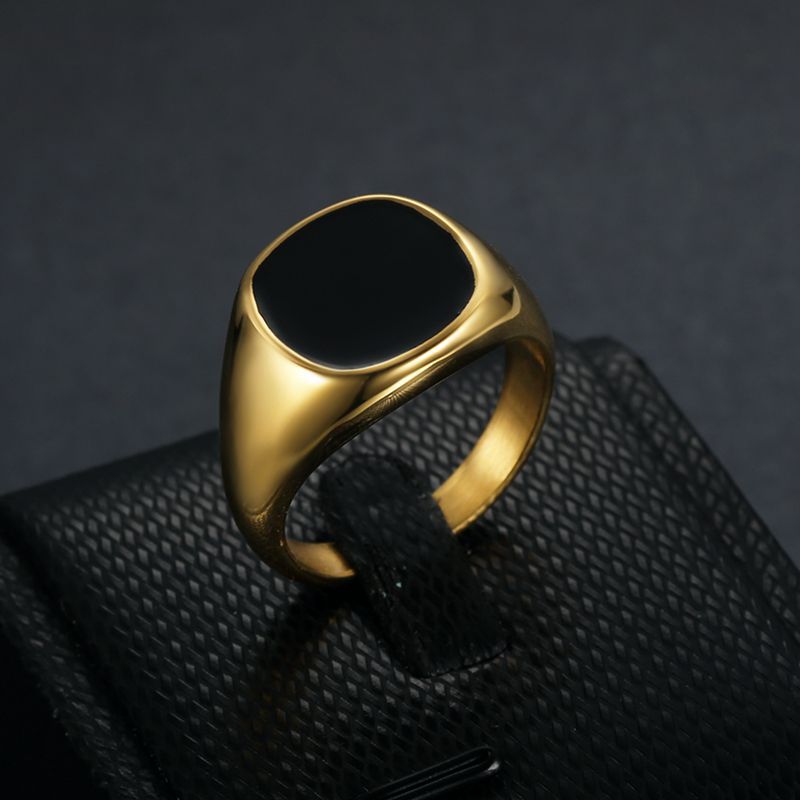 Stainless Steel Gold Plated Epoxy Glossy Ring Unisex By Planderful Everyday Genie For Men And Women