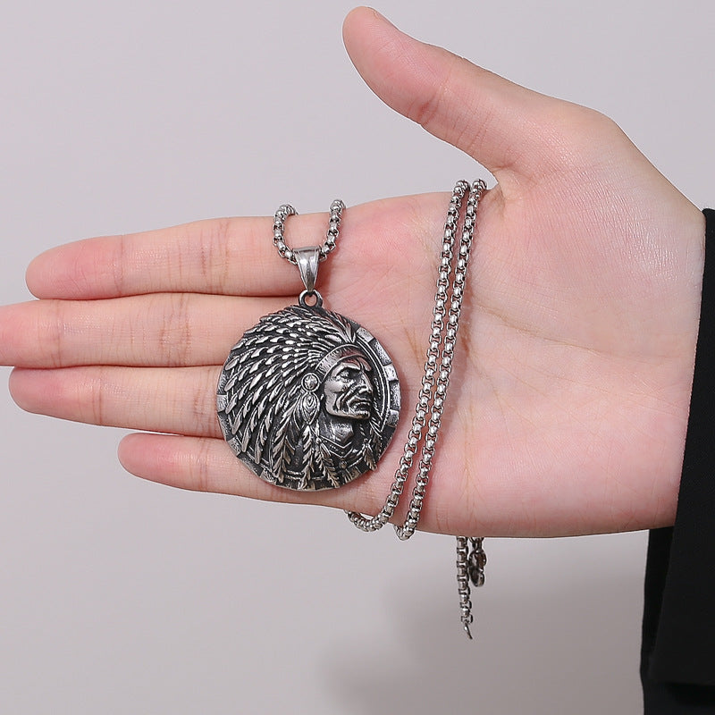 Stainless Steel Necklace - Statement Hip-Hop Pendant For Men