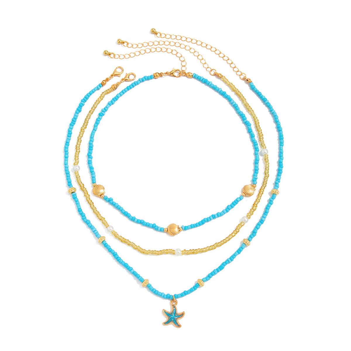 Starfish Pearl-Style Bohemian Layered Necklace