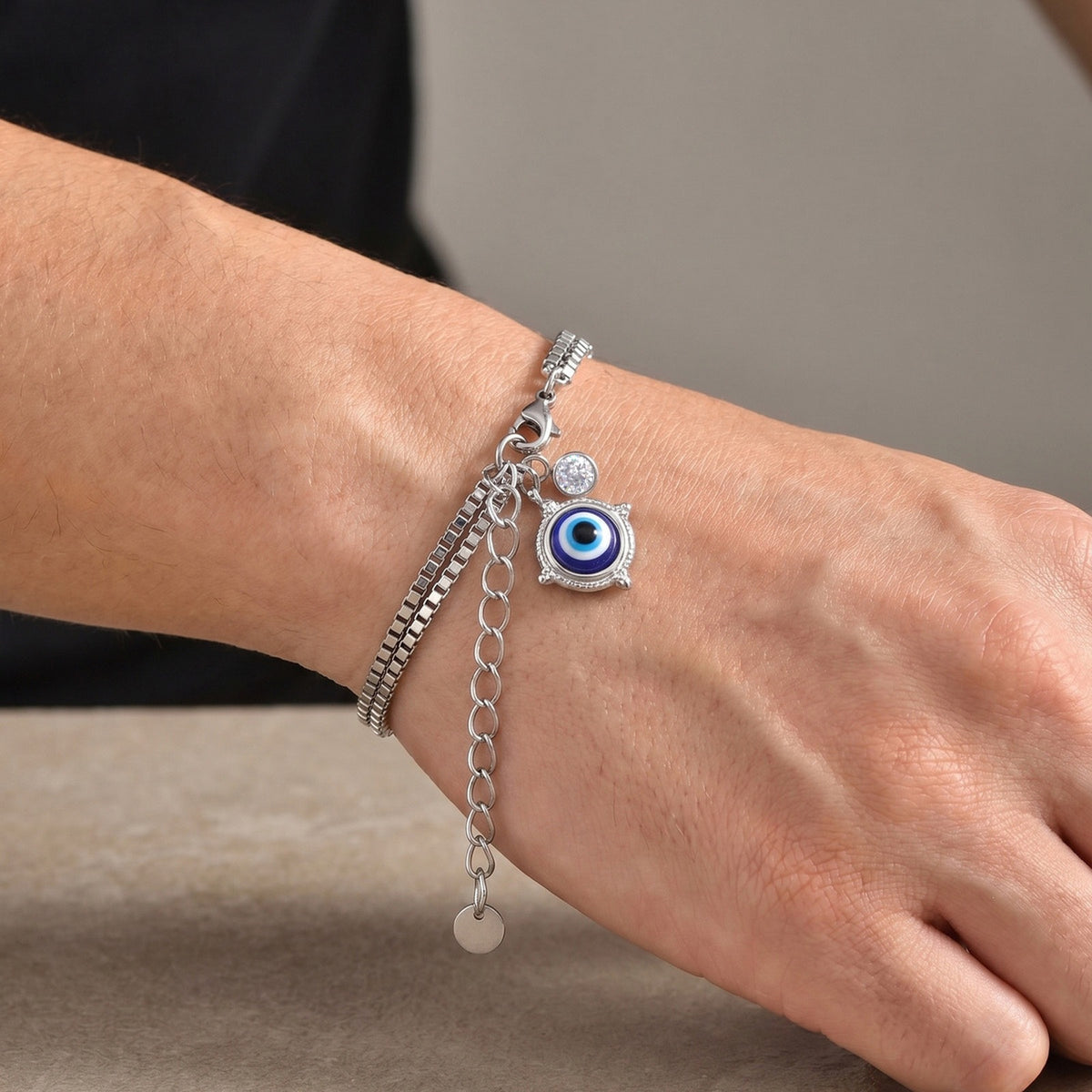 Cross Zircon Vintage Stainless Steel Bracelet