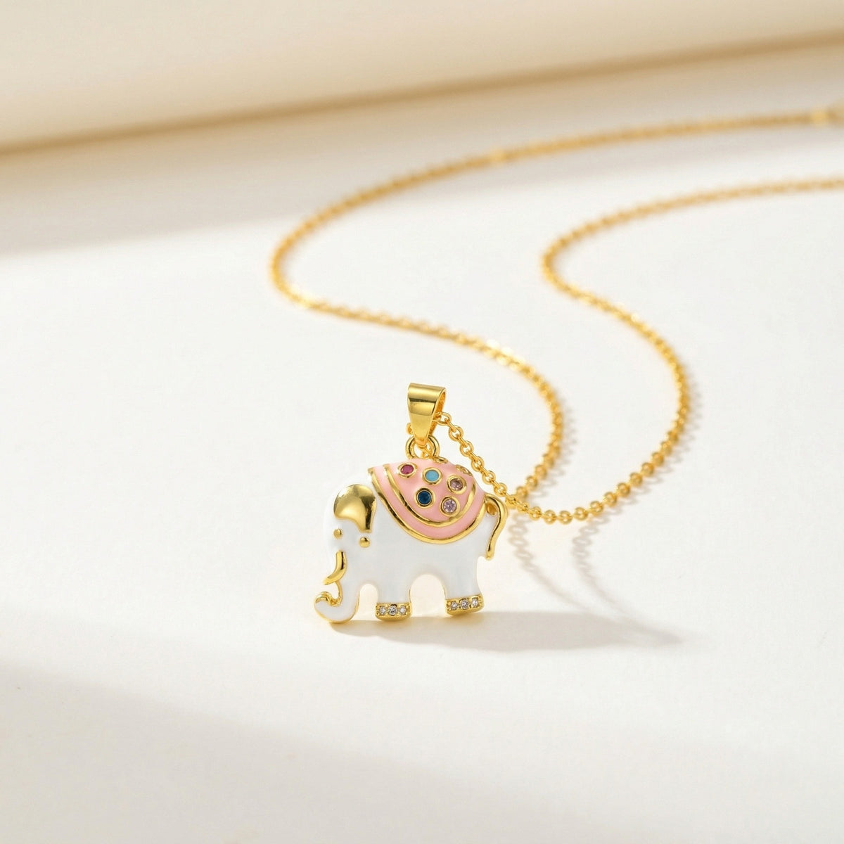 Copper Material Dripping Oil Elephant Small Fresh Chain Pendant Student Party Send