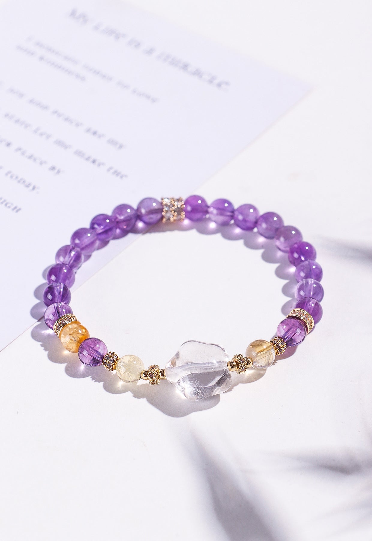 Planderful Fortune's Favor Bracelet – Elegant Amethyst and Crystal Design