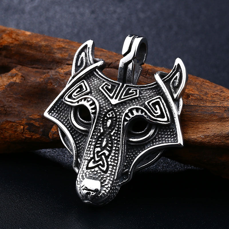 Men's Titanium Steel Fox Pendant - Retro Stainless Steel Accessories for Wholesale Foreign Trade