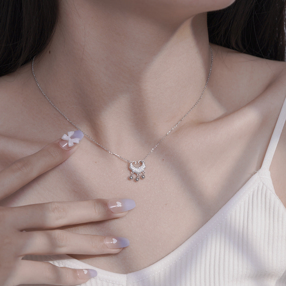 Ruyi Ping An Lock Silver Necklace Women's Light Luxury Jewelry