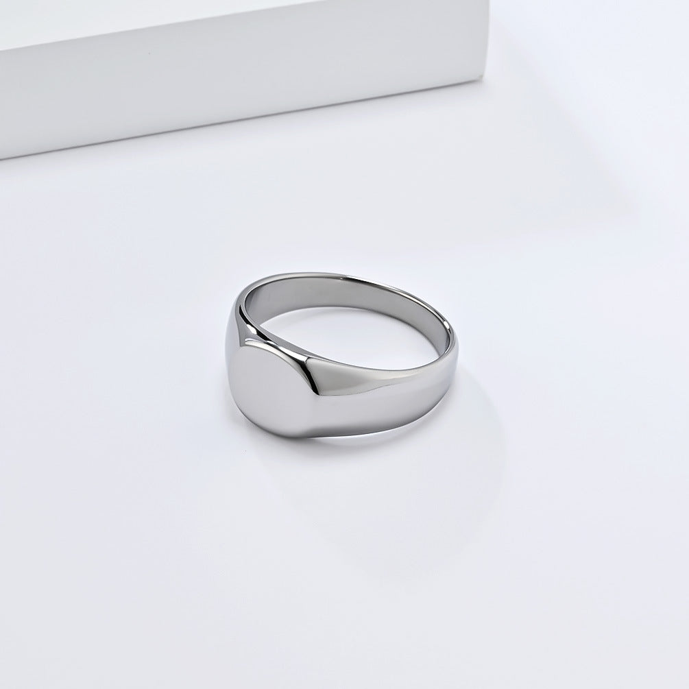 Cold And Smooth Titanium Steel Ring For Men And Women