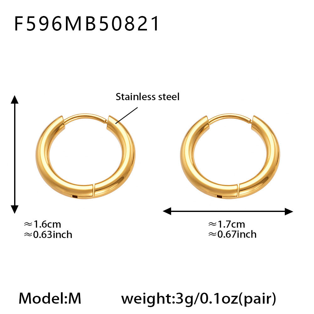 Planderful Minimalist Stainless Steel Circle Earrings Unisex