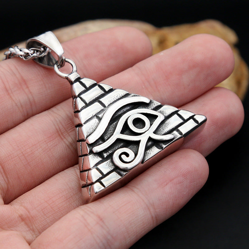 Eye of Horus Egyptian Stainless Steel Men's Pendant Necklace