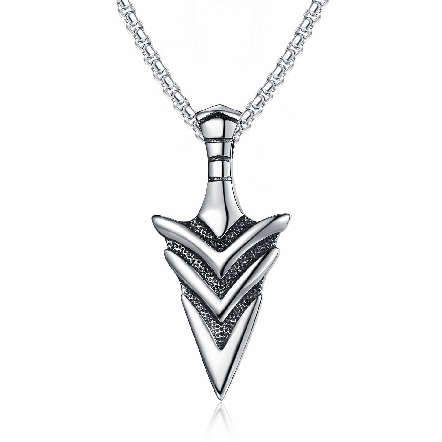 Stainless Steel Necklace - Minimalist Viking Arrow