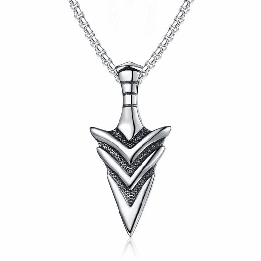 Stainless Steel Necklace - Minimalist Viking Arrow