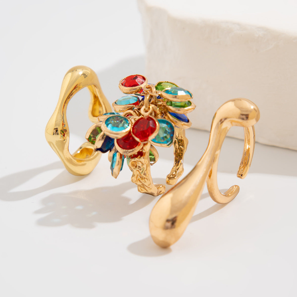 Planderful Vienna Verve Ring Set – Unique Irregular Crystal Design