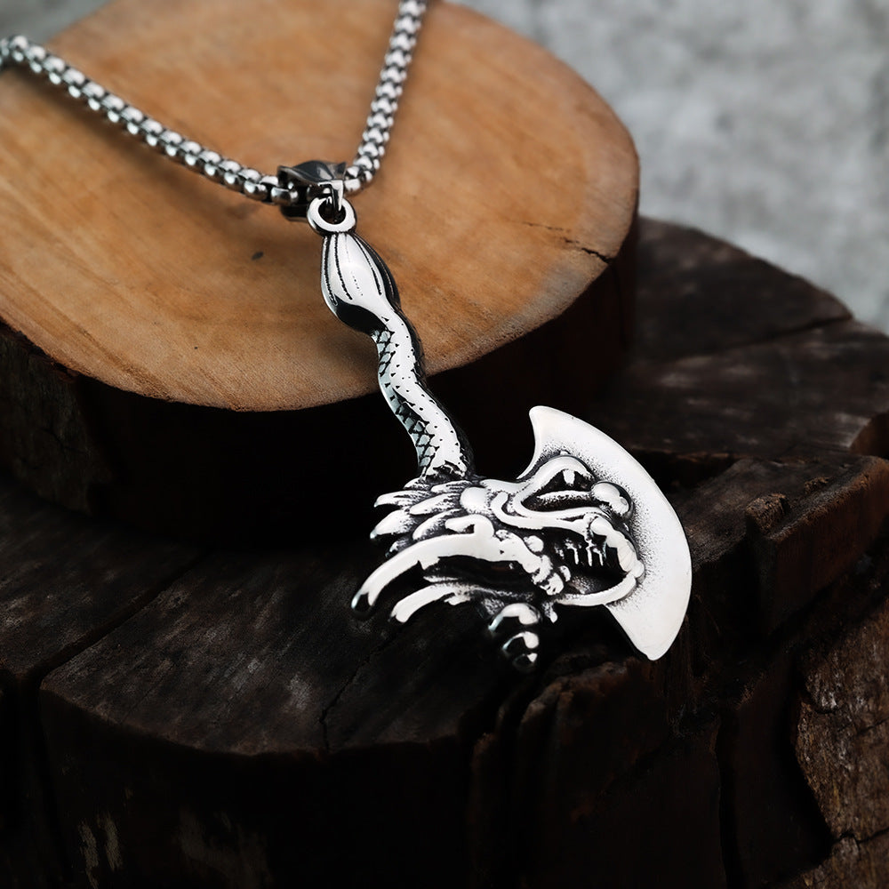 Trendy Dragon Soul Stainless Steel Viking Pendant for Men