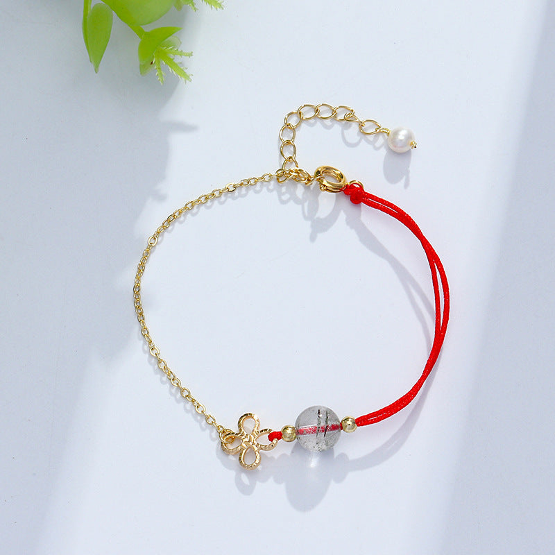 Fortune's Favor Crystal Rope Bracelet with Sterling Silver Needle