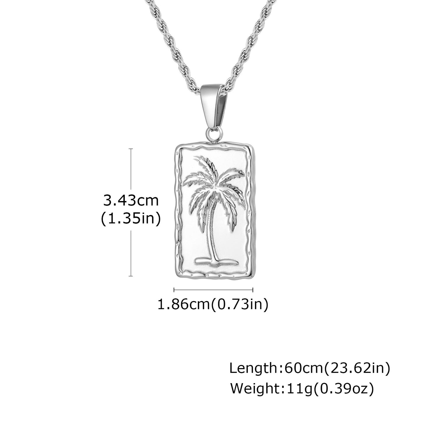 Planderful Stainless Coconut Tree Pendant Necklace For Men