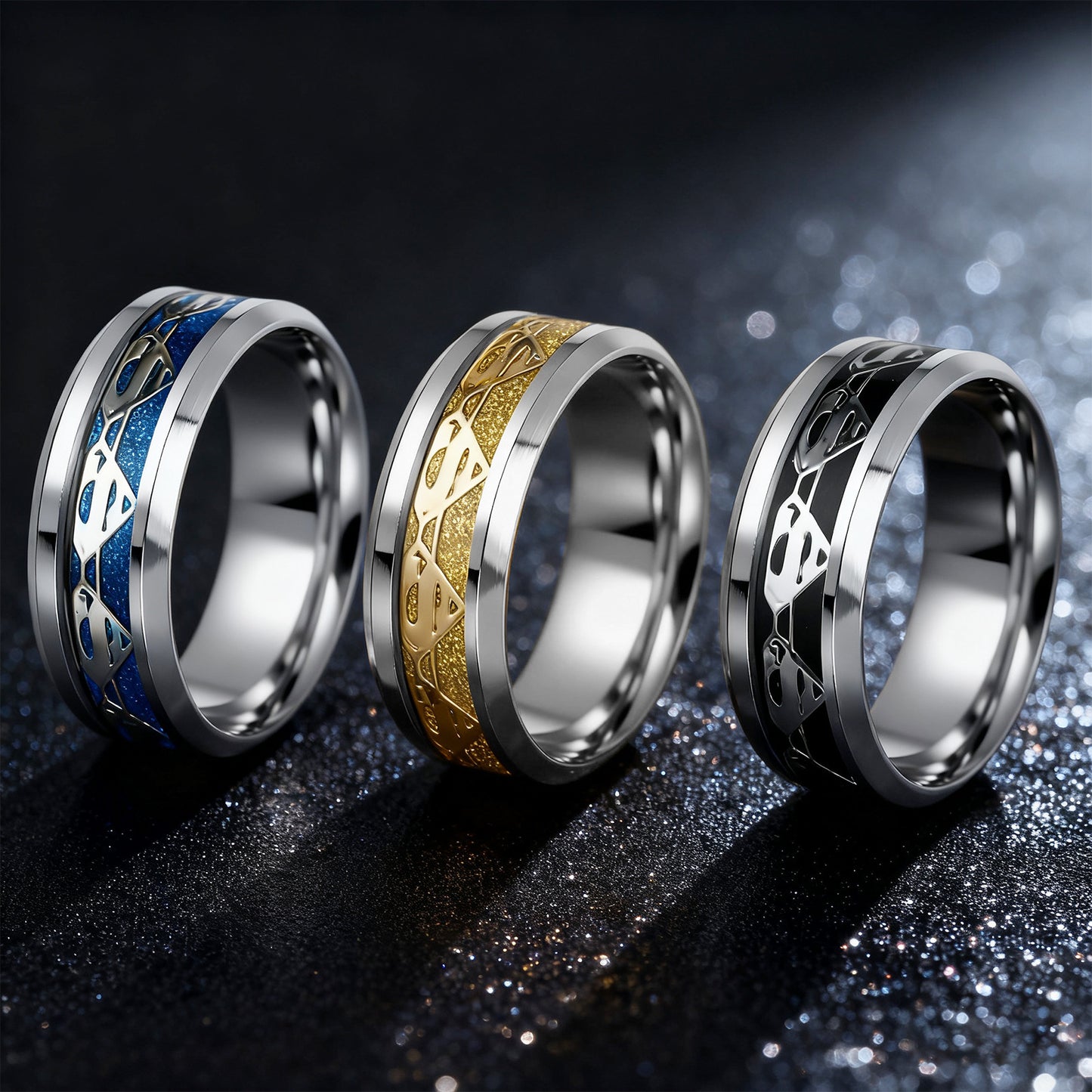 Planderful Superman Logo Ring Durable Steel Unisex Accessory For Comic Fans Size 7 To 12