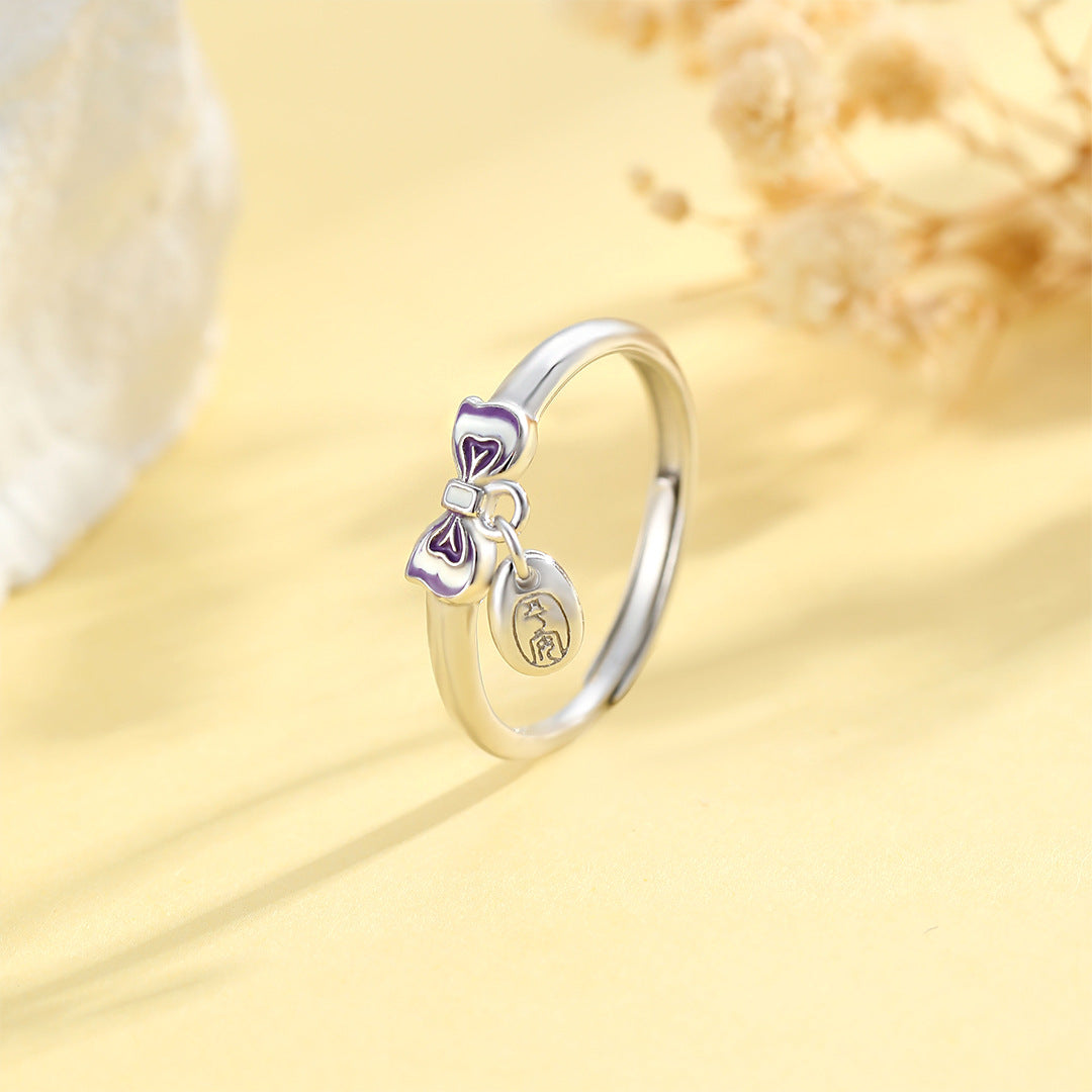 Bow Safety Ring For Women S925 Sterling Silver Adjustable Luxury Tail Ring By Planderful Everyday Genie