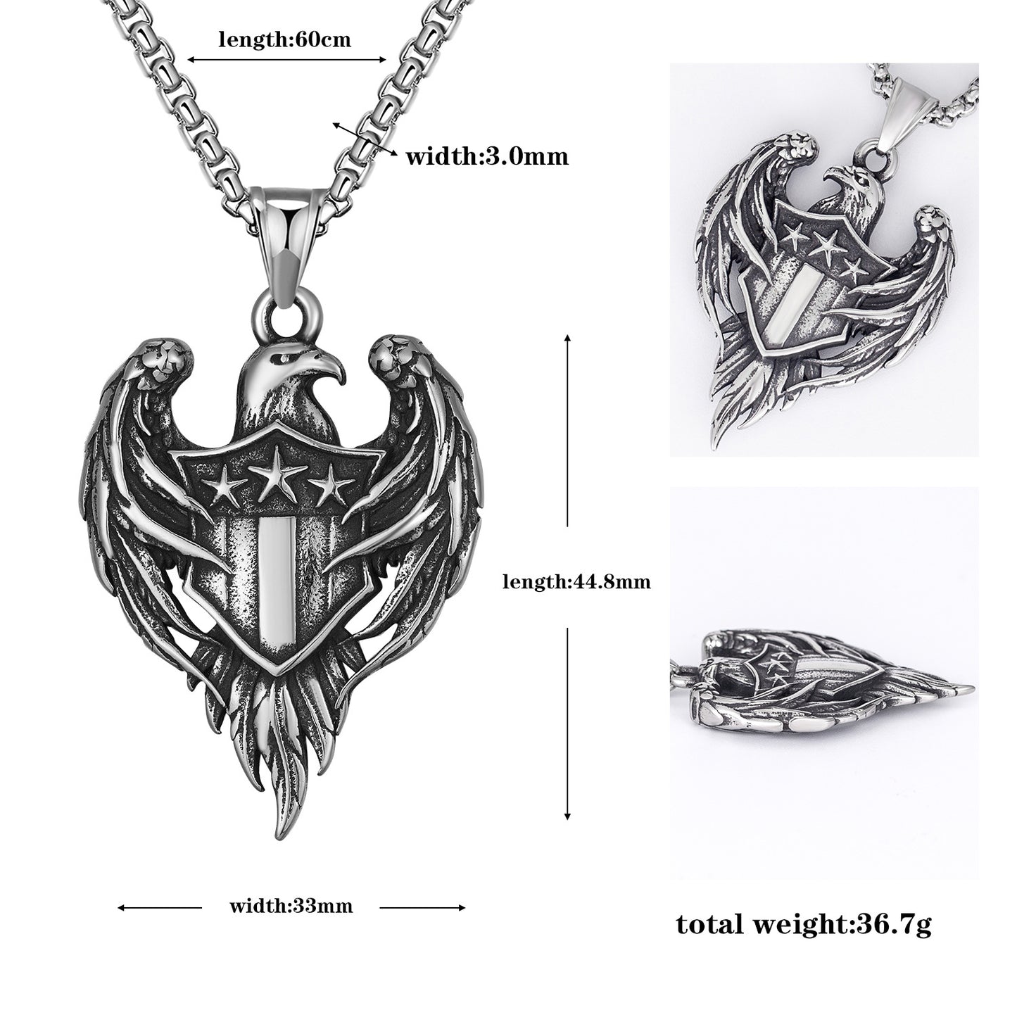 Steel Necklace – Statement Hip Hop Eagle