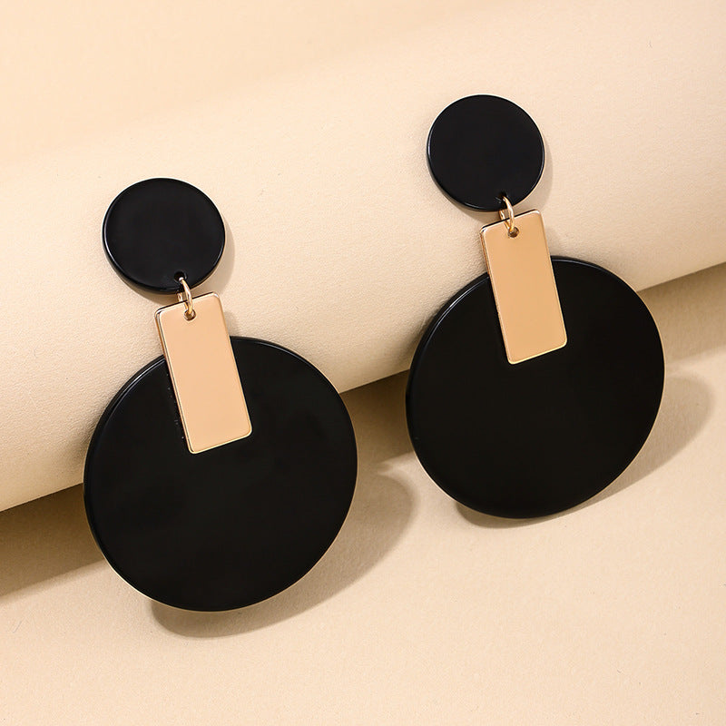 Exaggerated Acrylic Geometric Earrings in Unique European and American Style